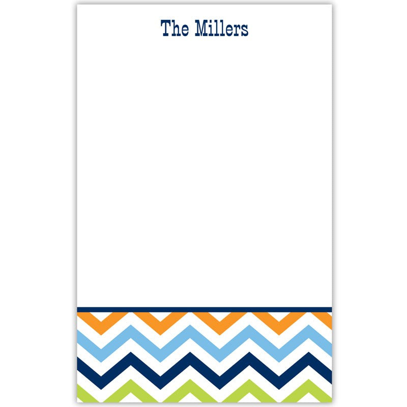 boatman geller chevron blue, orange and lime notepad