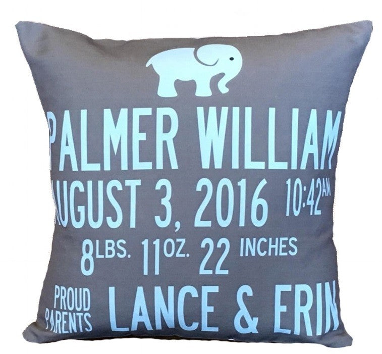 personalized baby announcement pillow