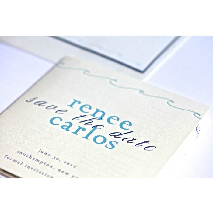 renee & carlos save the date tri-fold card