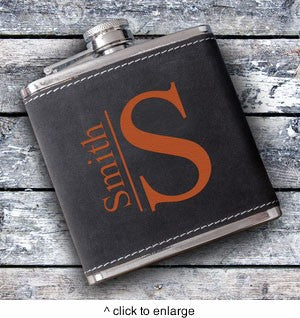 monogrammed suede flask