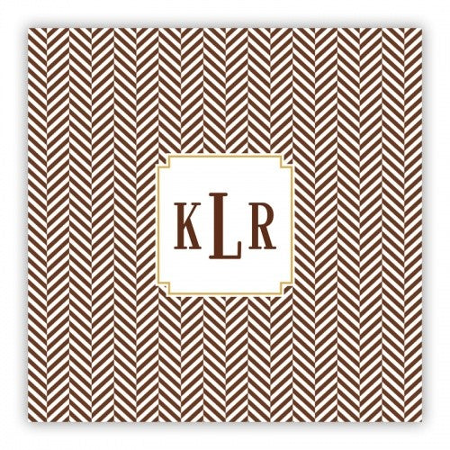 Herringbone Chocolate Square Lucite Tray Insert