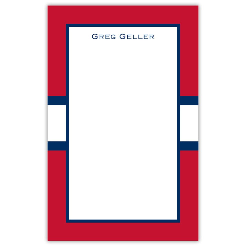 boatman geller stripe red & navy notepad