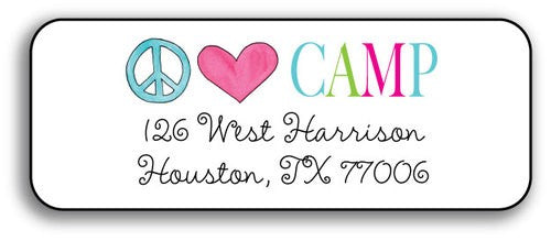 peace love camp address labels