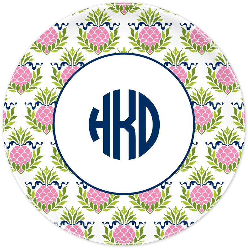 boatman geller pineapple repeat pink plate