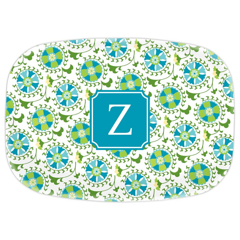 boatman geller suzani teal platter