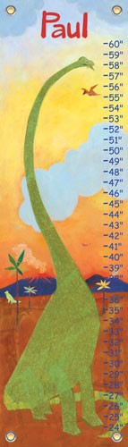 children's growth chart - dinosaur