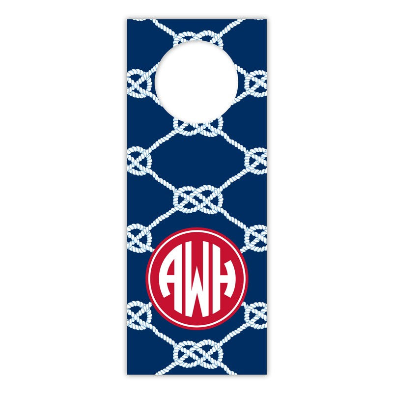 boatman geller nautical knot navy wine tags