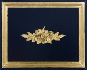 navy with gold gilding wood finish