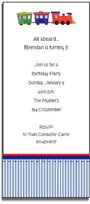 personalized invitations  choo choo