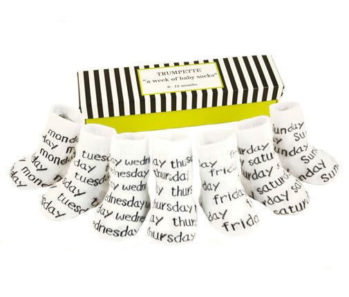 days of the week baby socks