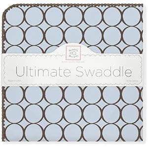 ultimate swaddling blanket by swaddle designs - brown mod on blue