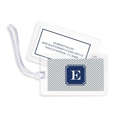 boatman geller herringbone gray bag tags