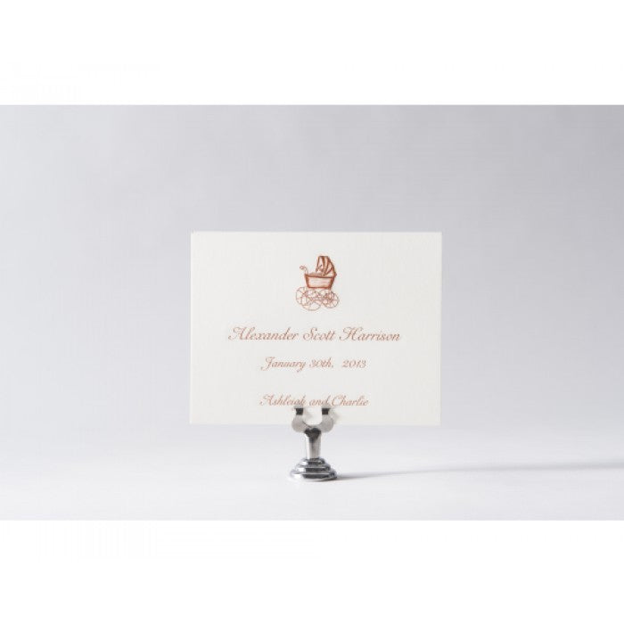 engraved carriage baby announcement - alexander scott