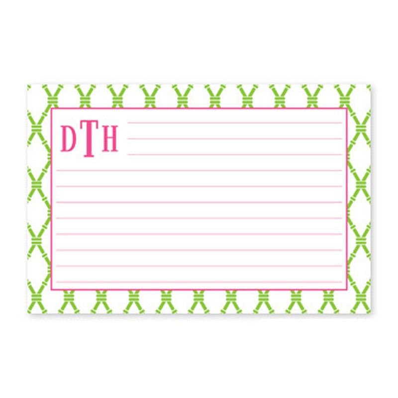 boatman geller bamboo green & raspberry recipe card