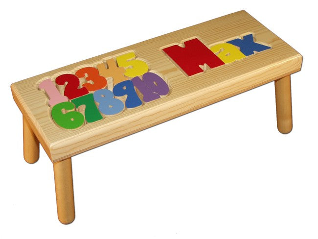 personalized name and number stool