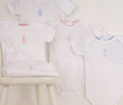 cherry pie onesie with initial