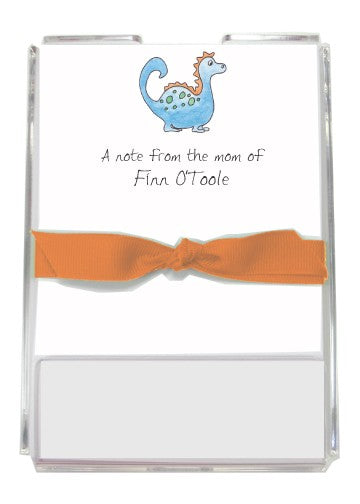 personalized memo sets  blue dinosaur