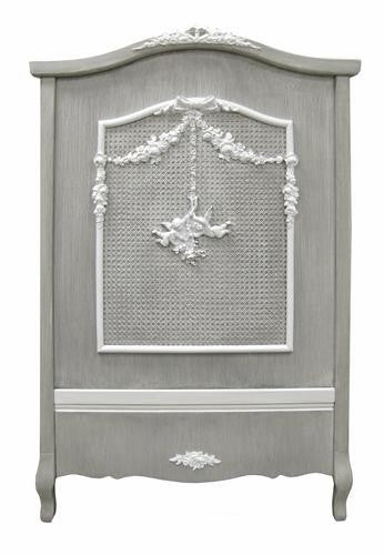 french panel crib - caning & moulding - (dior grey)