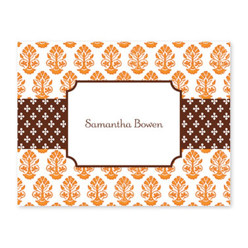 boatman geller beti orange foldover note cards