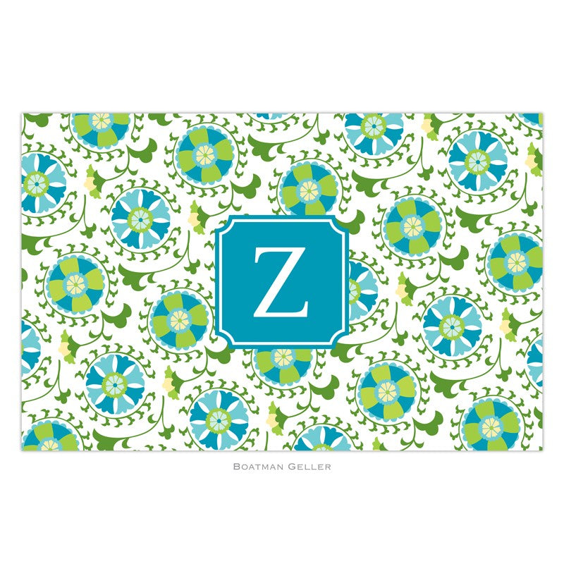 boatman geller suzani teal placemat