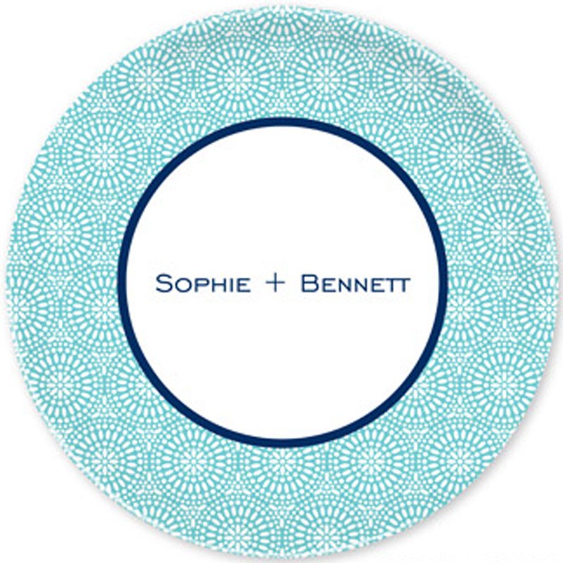 boatman geller bursts teal plate
