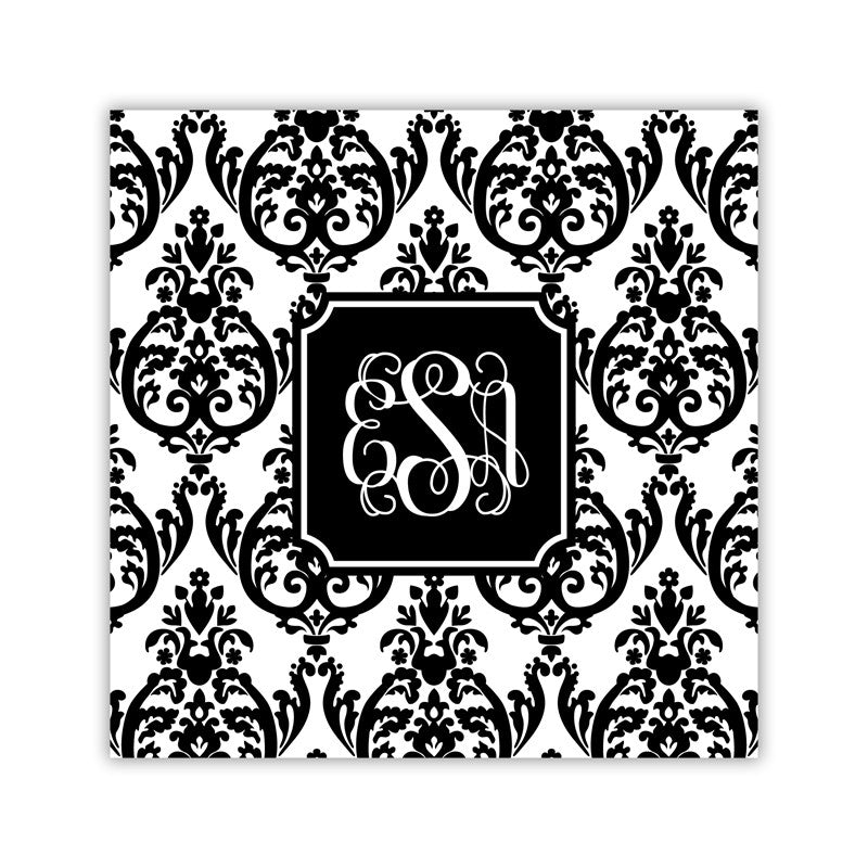 madison damask white with black square paper coaster set of 50