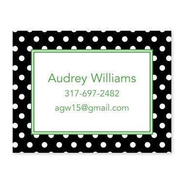 boatman geller polka dot black calling card