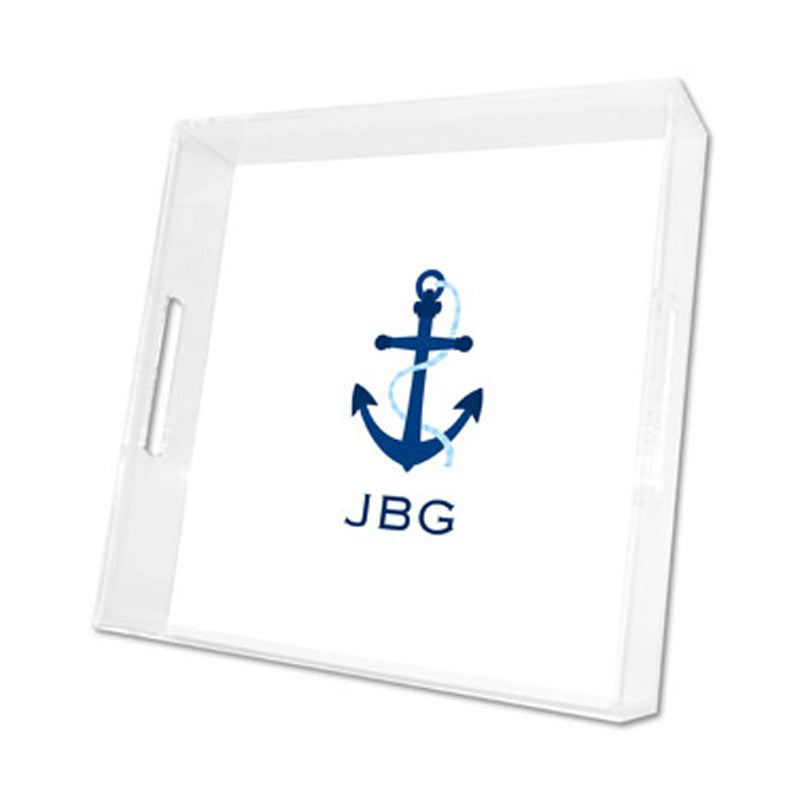 icon anchor lucite tray - square