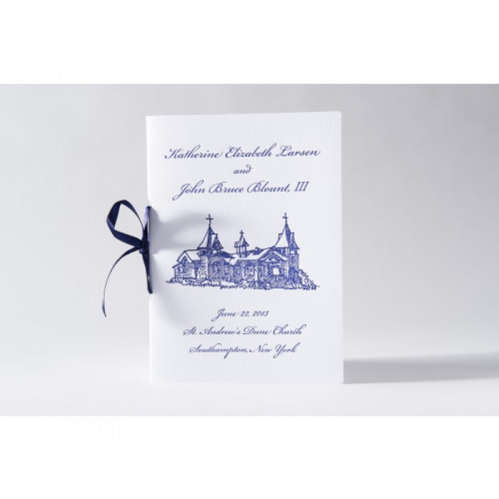 kate & jay ceremony program card