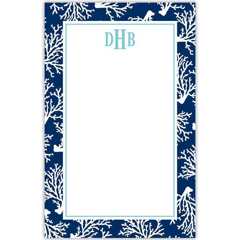 boatman geller coral repeat navy notepad