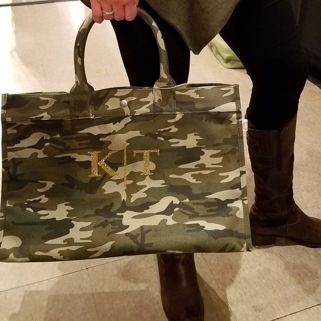 lux EW green camo tote