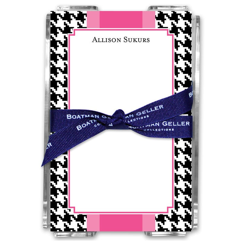 boatman geller alex houndstooth black acrylic note sheets