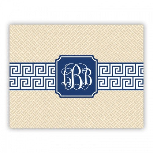 Greek Key Band Navy Small Lucite Tray Insert