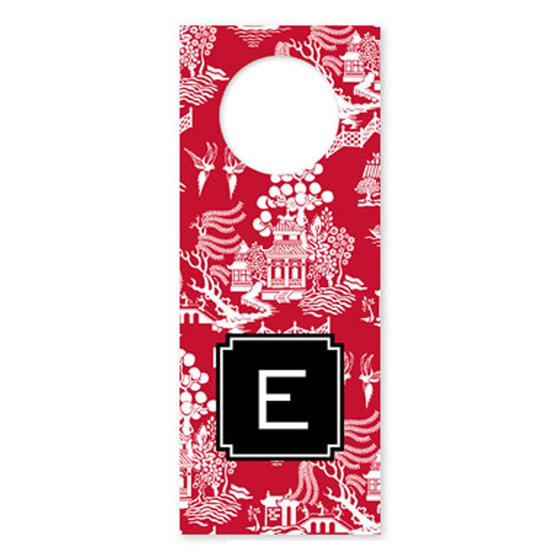 boatman geller chinoiserie red wine tags