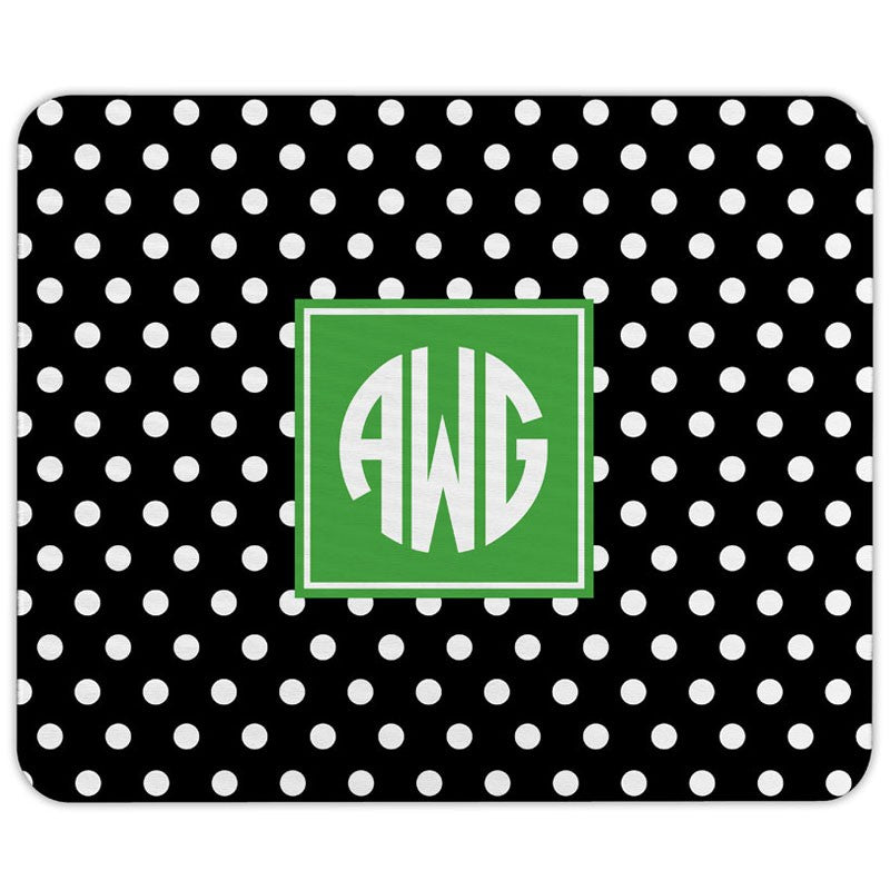 boatman geller polka dot black mouse pad