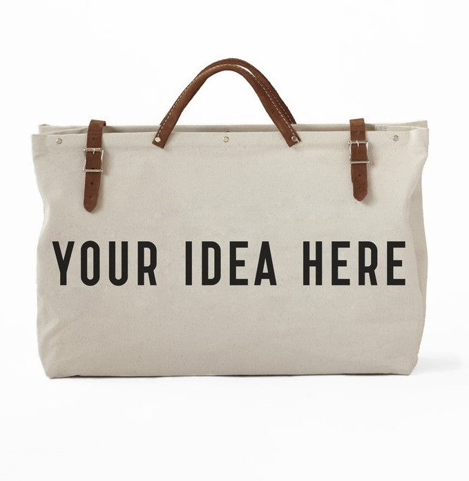 custom text weekender tote- YOUR Design
