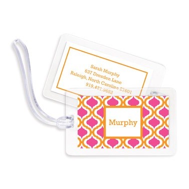 boatman geller kate tangerine & raspberry bag tags
