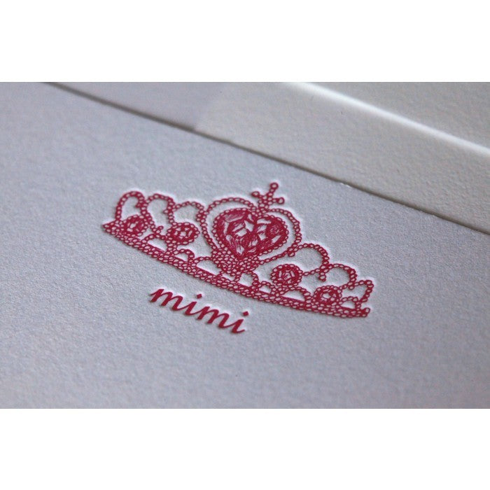 princess crown baby stationery