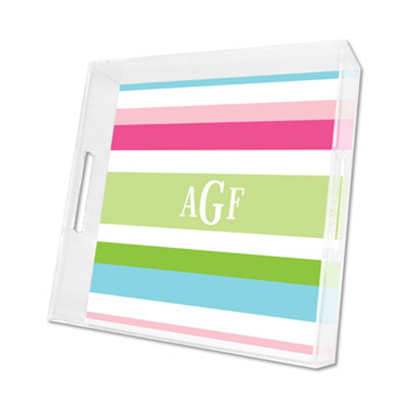 espadrille preppy lucite tray - square