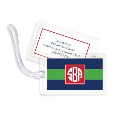 boatman geller rugby navy & kelly bag tags
