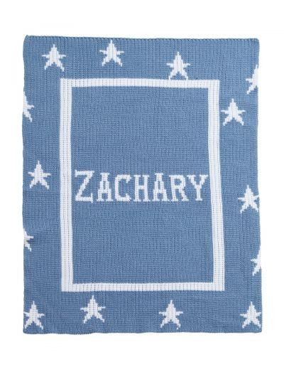 personalized floating stars with border blanket