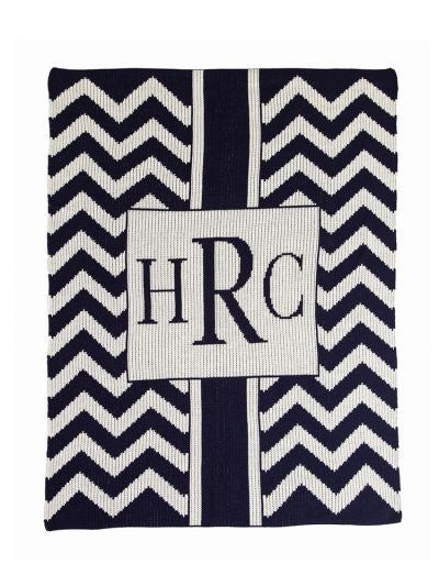 personalized chevron with box blanket