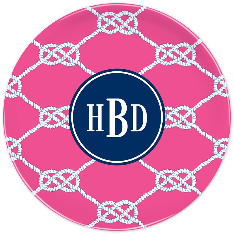 boatman geller nautical knot raspberry plate