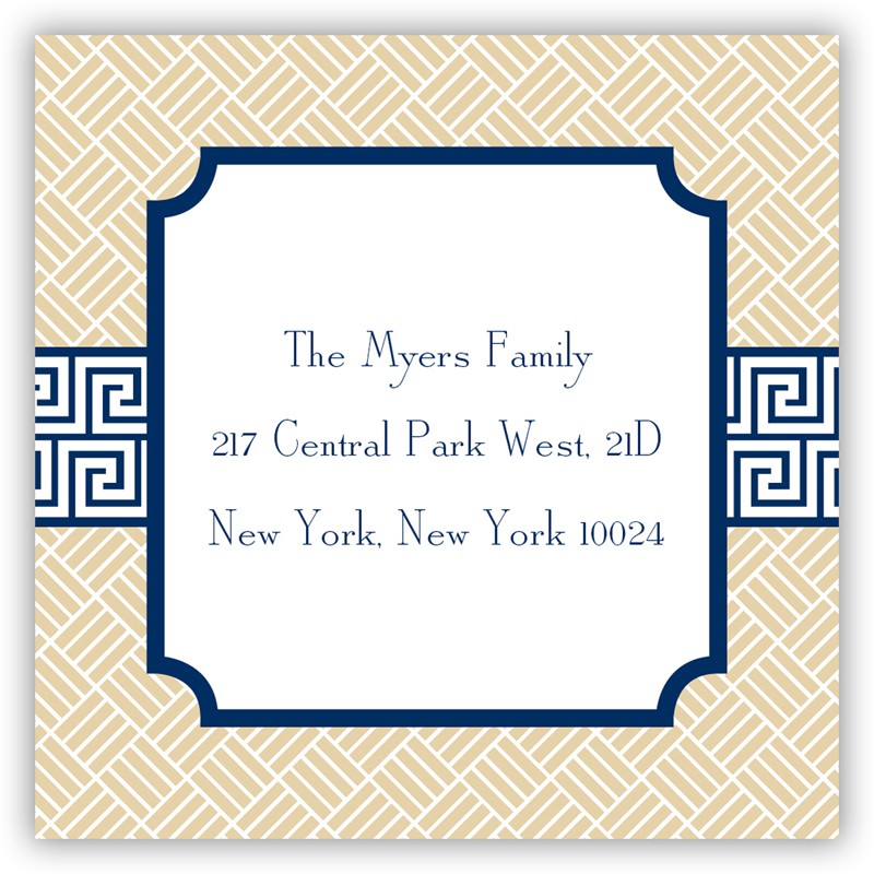 boatman geller greek key band navy square sticker