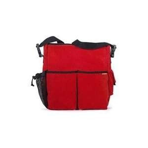 skip hop duo diaper bag - red corduroy