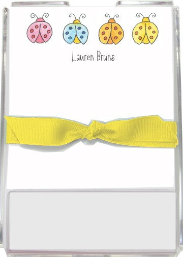 personalized memo sets  lucky ladybugs