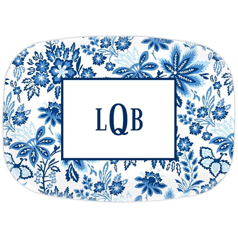 boatman geller classic floral blue platter