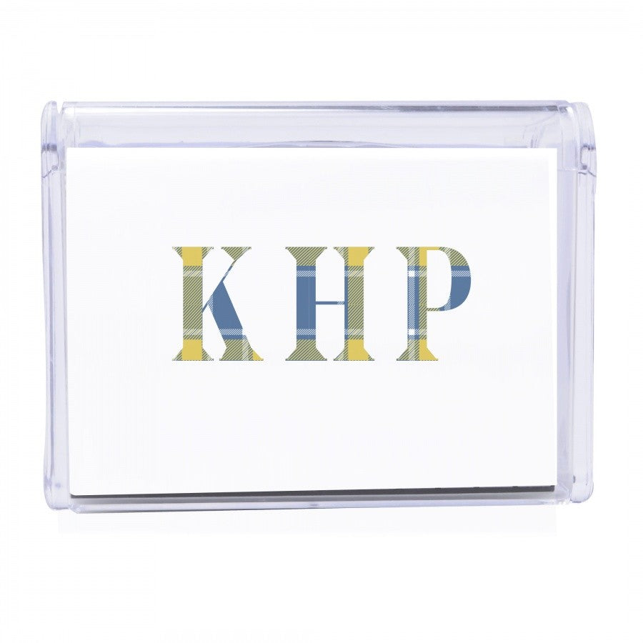 Plaid Monogram Note Box3