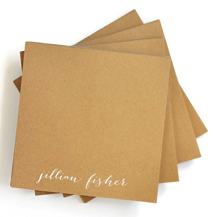 Personalized Square Kraft Note Pad