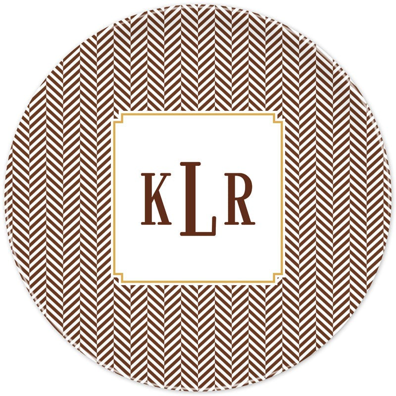 boatman geller herringbone chocolate plate